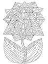 Assymetrical blossom geometrical flower coloring page stock vector illustration Royalty Free Stock Photo